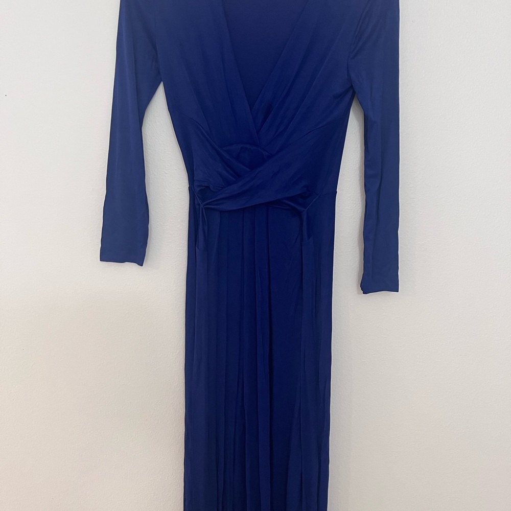 BCBGMaxAzria Deep Blue Long Sleeve Dress Maxi